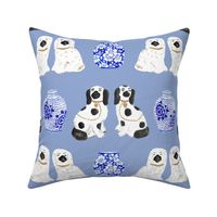 Staffordshire Dogs + Ginger Jars in Delft Blue