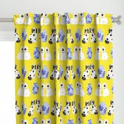 Staffordshire Dogs + Ginger Jars in Canary Yellow