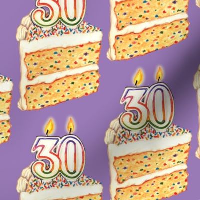 30th Funfetti Birthday Cake - Purple