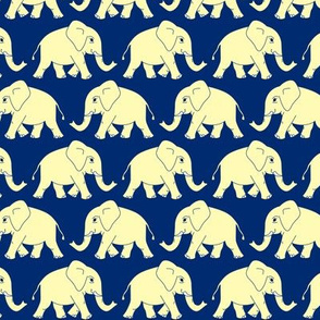 elephants walking - yellow-navy