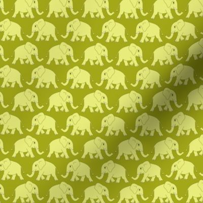 elephants walking - olive-green