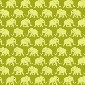 elephants walking - olive-green