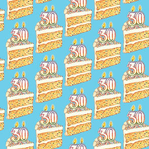30th Funfetti Birthday Cake - Blue
