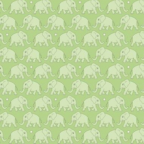 elephants walking - light green