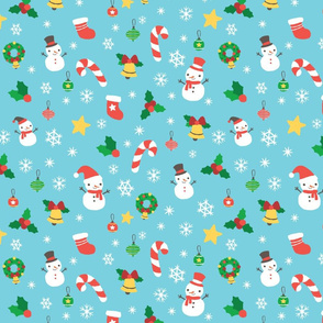 Cute Snowmen Blue