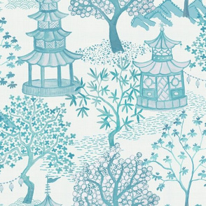 Pagoda Forest In Turquoise and Aqua