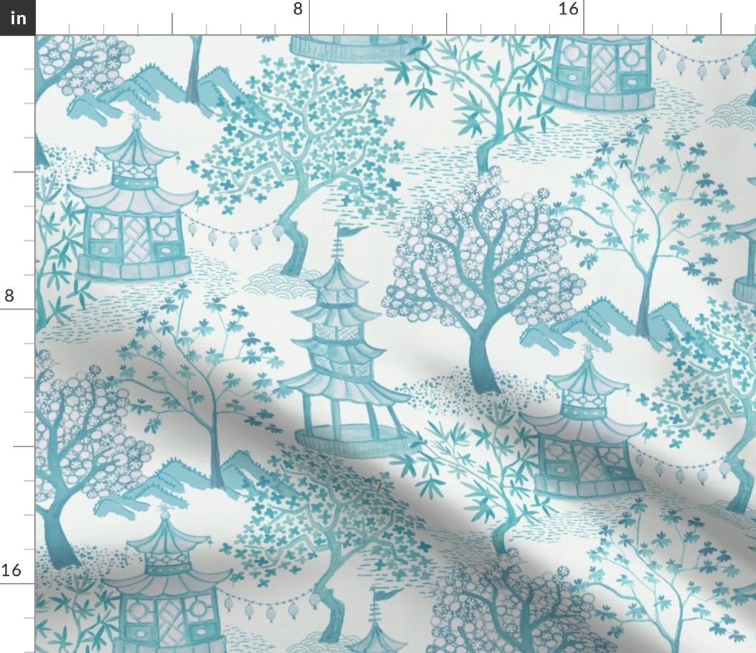 Pagoda Forest In Turquoise and Aqua