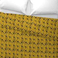 branchy birds - mustard/black