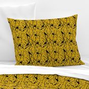 branchy birds - mustard/black