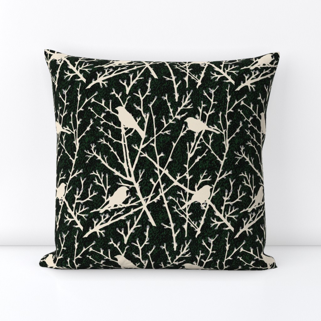 branchy birds - grass black//gray/cream