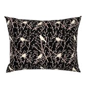 branchy birds -black/eggshell/blush