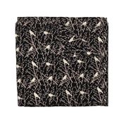 branchy birds -black/eggshell/blush