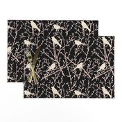 branchy birds -black/eggshell/blush