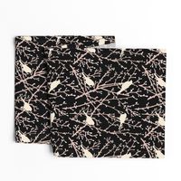 branchy birds -black/eggshell/blush