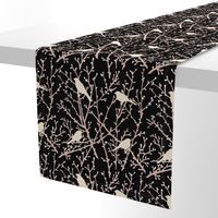 branchy birds -black/eggshell/blush