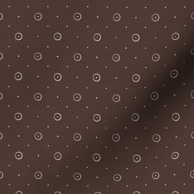 Brown Mini Print   -Quilt Print  / Circles - Polka-dots