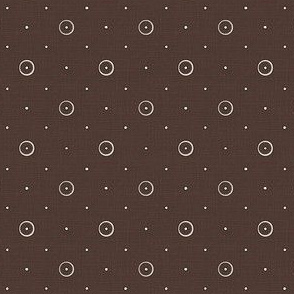 Brown Mini Print   -Quilt Print  / Circles - Polka-dots