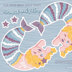 Cut and sew your own mermaid neck pillow // yellow blond hair