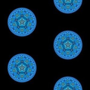 Blue Kaleidoscope Dot on Black