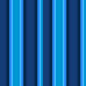 Bright Blue on Navy and Black Stripes