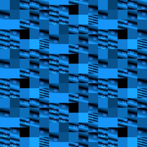 Blue and Black 3D Tiled Geometric