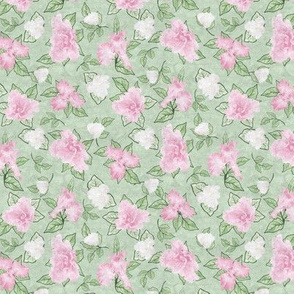 Flower Play  Small Antique Pale Pink Green