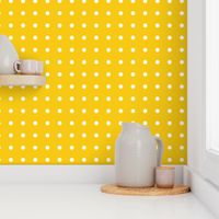 white polka dots on yellow 