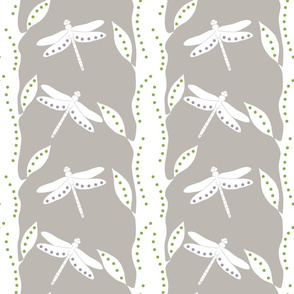 Dragonfly Forest Gray And White (Jumbo)