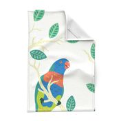 Parrot Birds in a Tree - Large Seamless Pattern