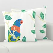 Parrot Birds in a Tree - Large Seamless Pattern