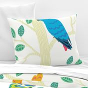 Parrot Birds in a Tree - Large Seamless Pattern