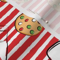 (large scale) milk and cookies for santa - red stripes C18BS