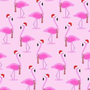 Christmas Flamingos - Pink