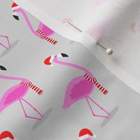 Christmas Flamingos - Grey