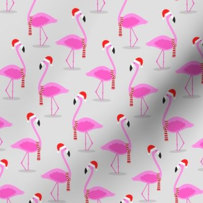 Christmas Flamingos - Grey