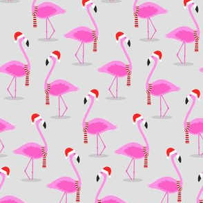 Christmas Flamingos - Grey
