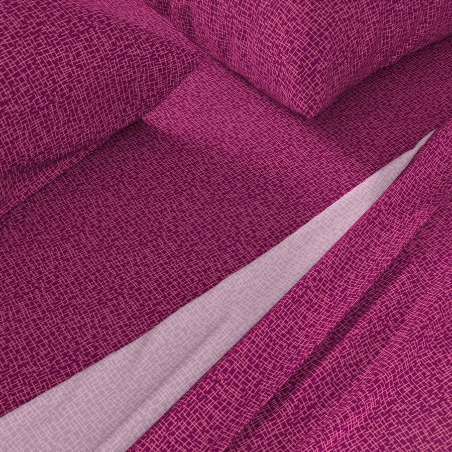 Sketchy Mesh of Rosy Pink on Ripe Plum - 