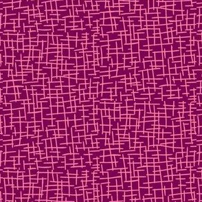 Sketchy Mesh of Rosy Pink on Ripe Plum - 