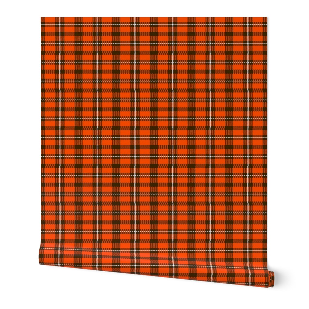 Plaid in Orange Brown and White