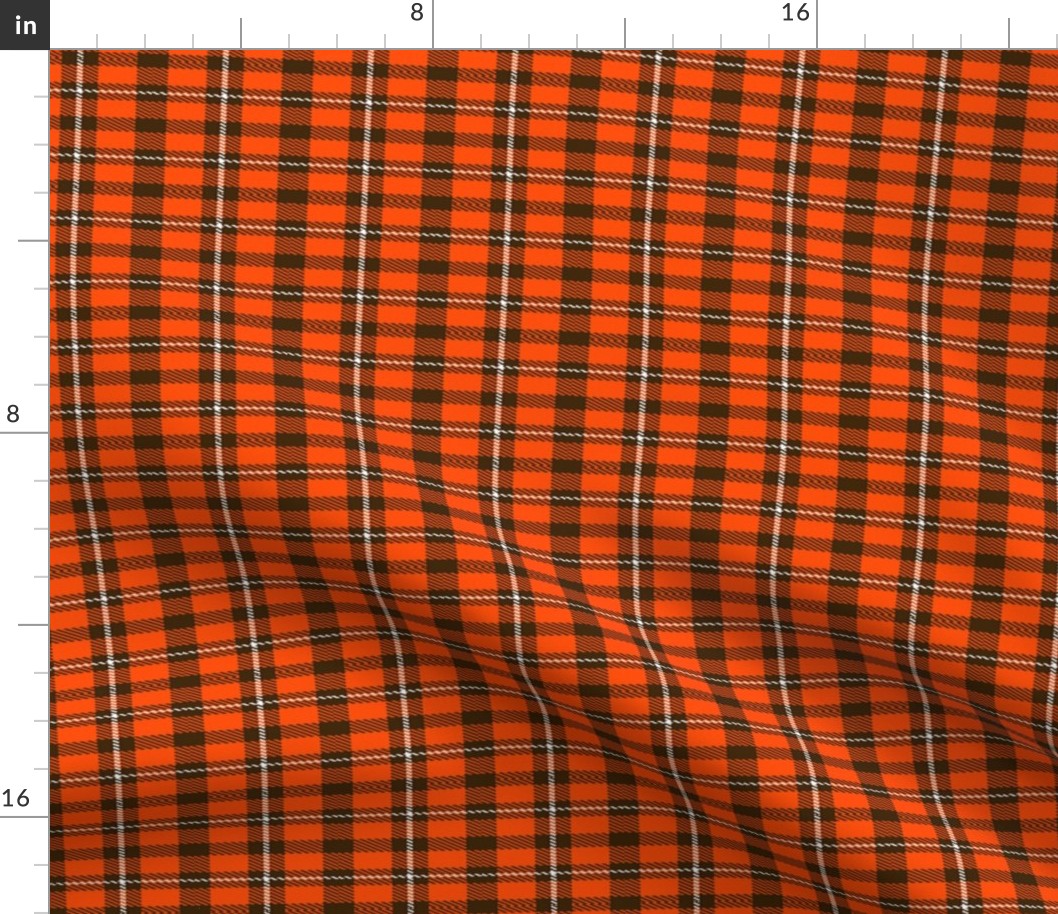 Plaid in Orange Brown and White