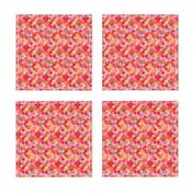 Hot Pink and Orange Decorative Moroccan Tiles Extra Tiny Print