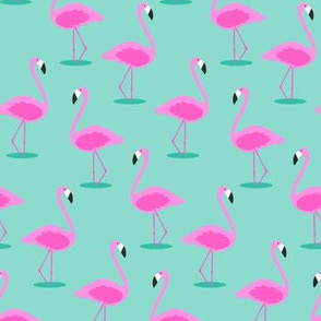 flamingos - teal