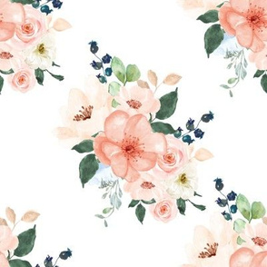 8" Peach Delight Florals // White