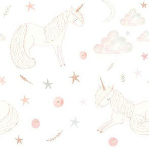 8" Good Night Unicorn // White