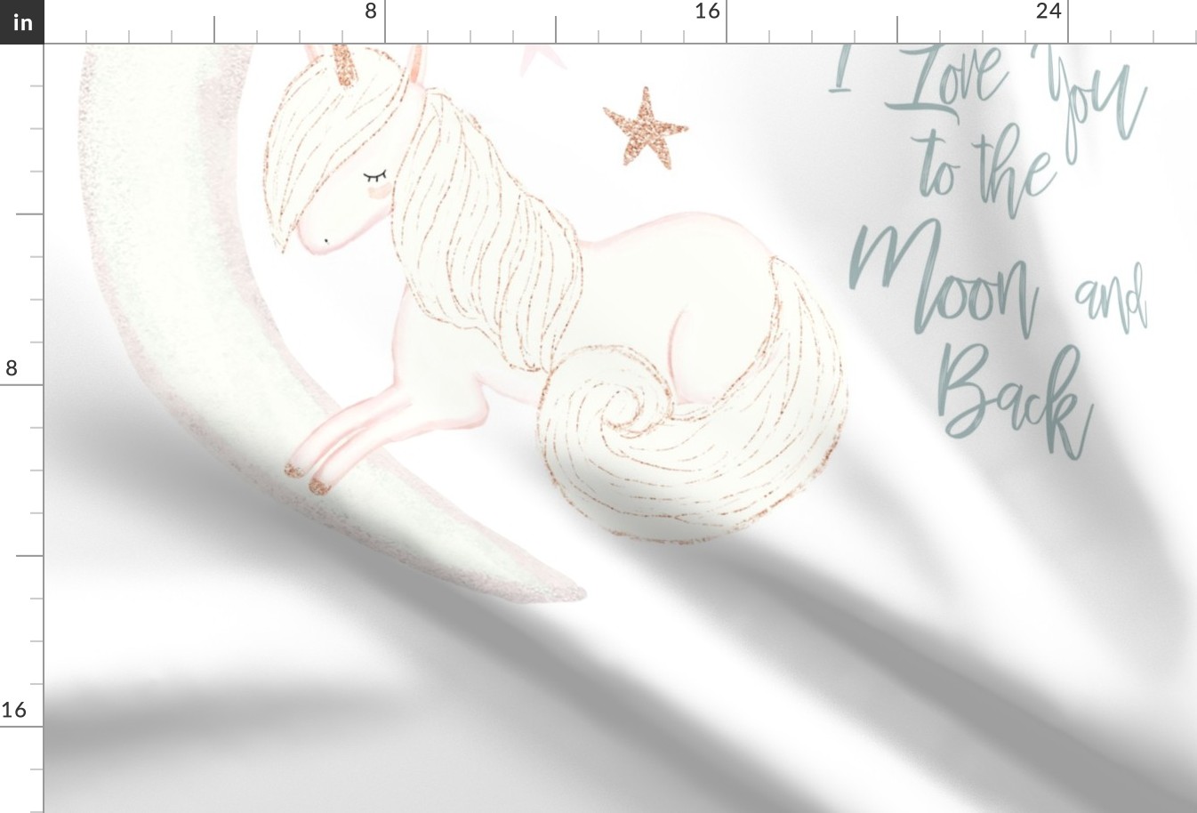 27" x 36" // Good Night Unicorn // I Love You to the Moon and Back