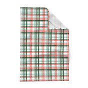 (small scale) Christmas watercolor plaid (mint) C18BS