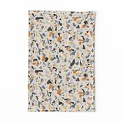 Orange and blue terrazzo