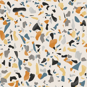 Orange and blue terrazzo