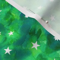Star sky in green watercolors