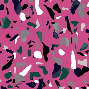 Fuchsia and teal terrazzo